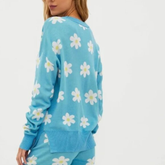 Beach Riot Women’s Callie Spring Daisy Blue Sweater Coverup Size S - Picture 4 of 10